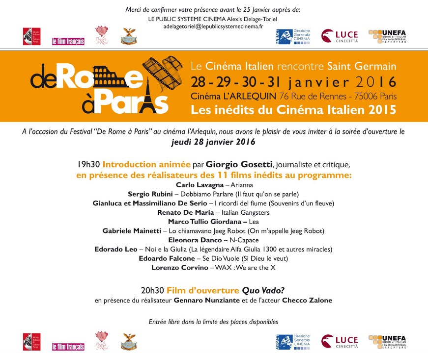 Festival du Cinema: de Rome à Paris